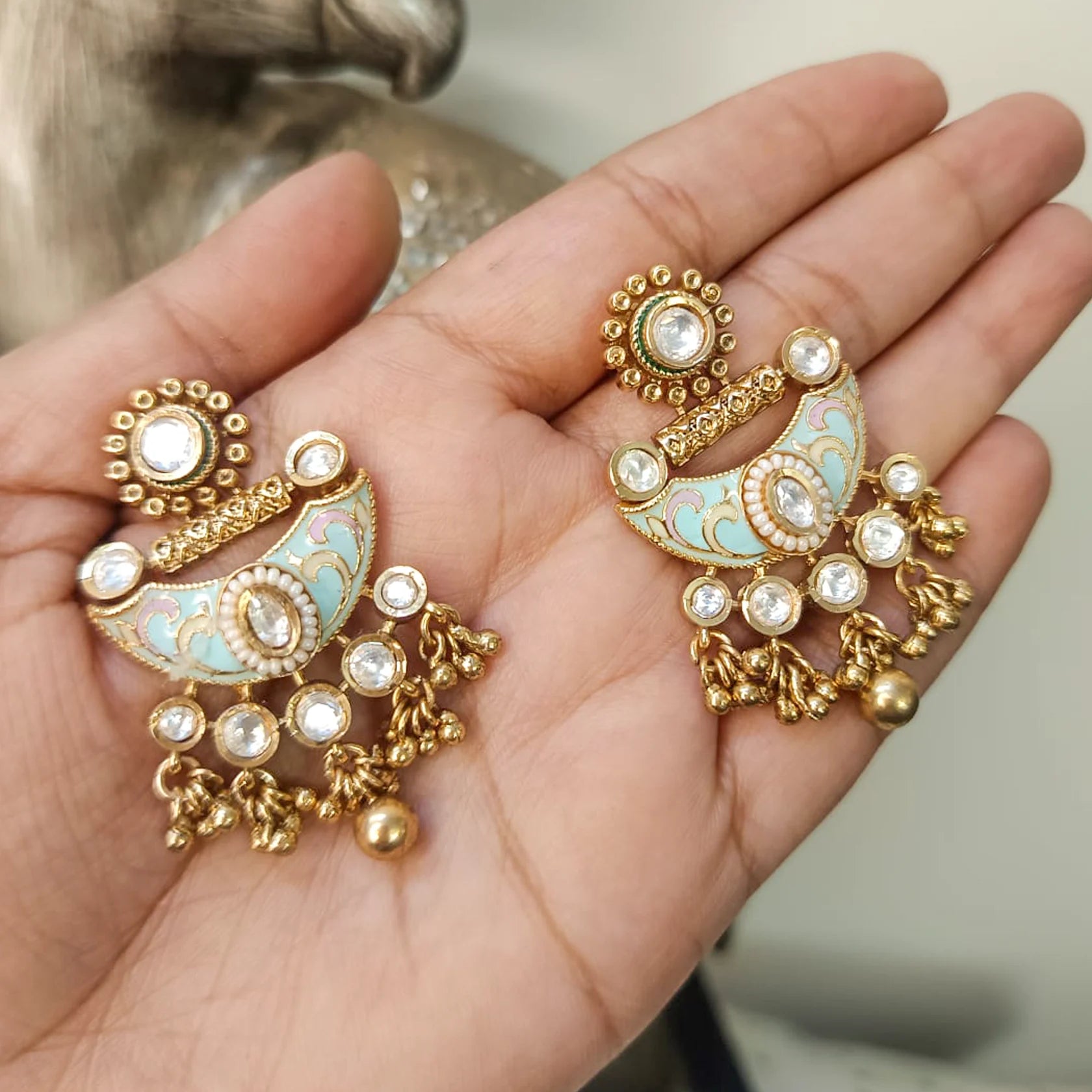 Antique-Gold-Polki-Earrings
