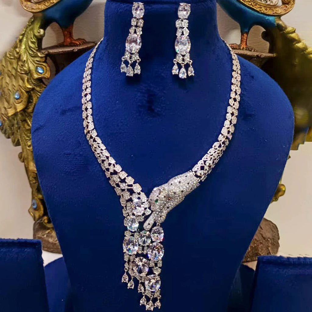 Silver-Alloy-Cz-Stone-Premium-Quality-Necklace-Set