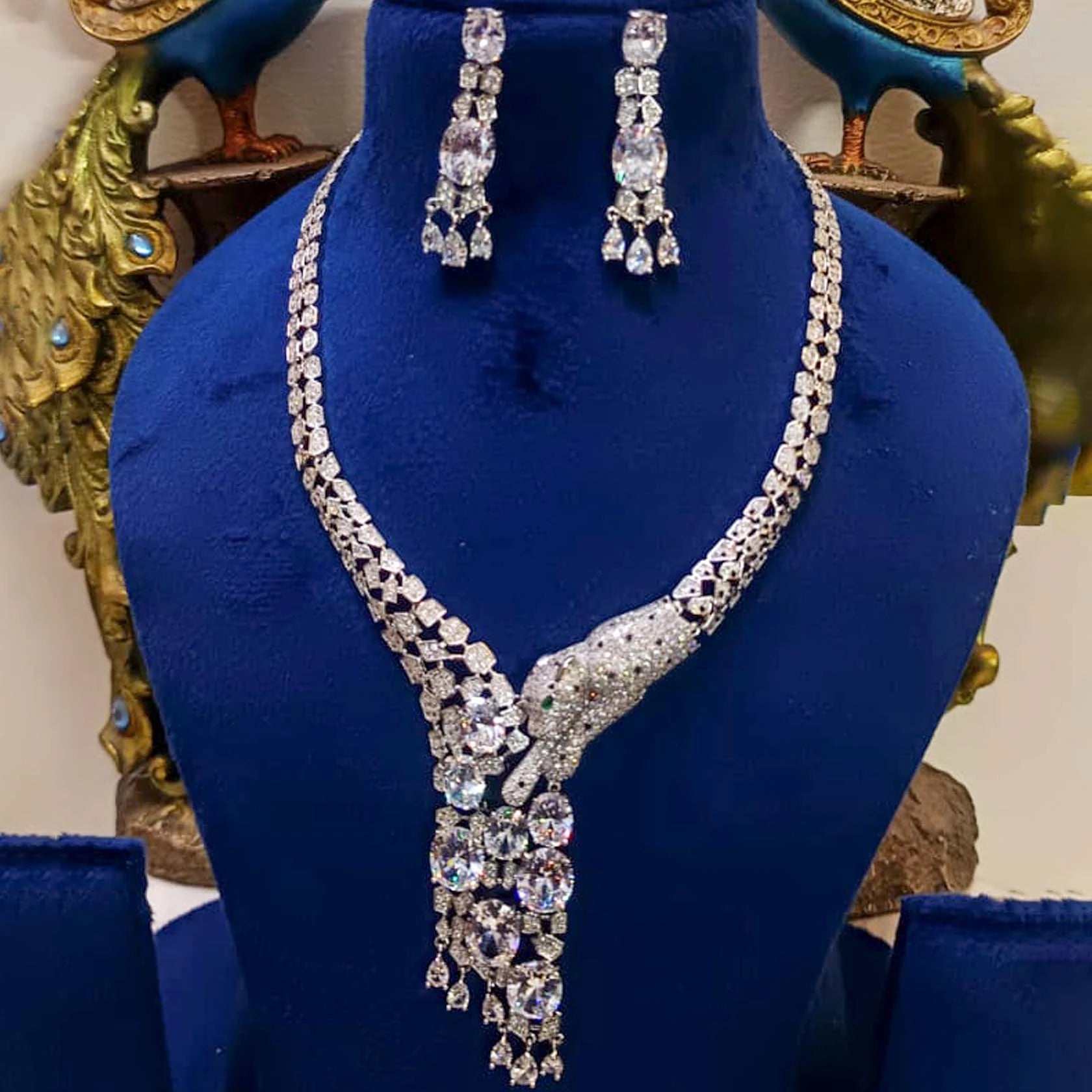 Silver-Alloy-Cz-Stone-Premium-Quality-Necklace-Set