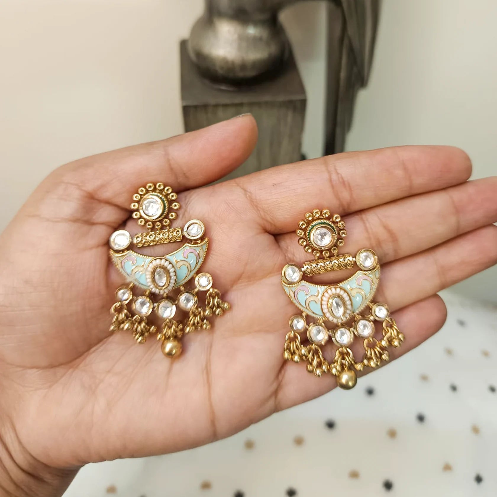 Antique-Gold-Polki-Earrings