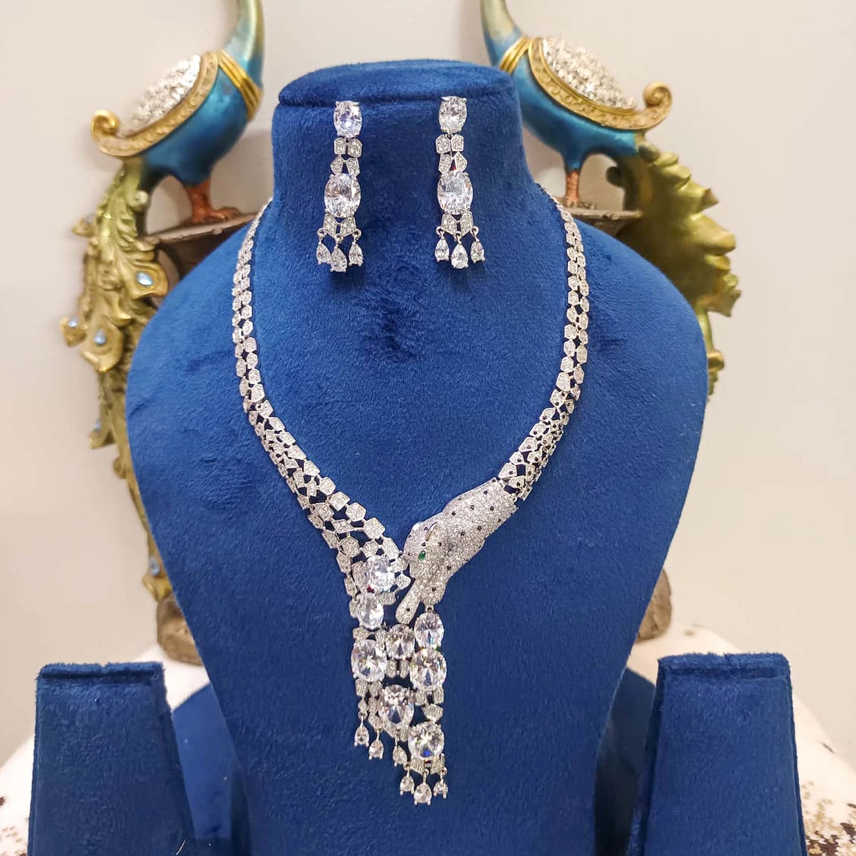 Silver-Alloy-Cz-Stone-Premium-Quality-Necklace-Set