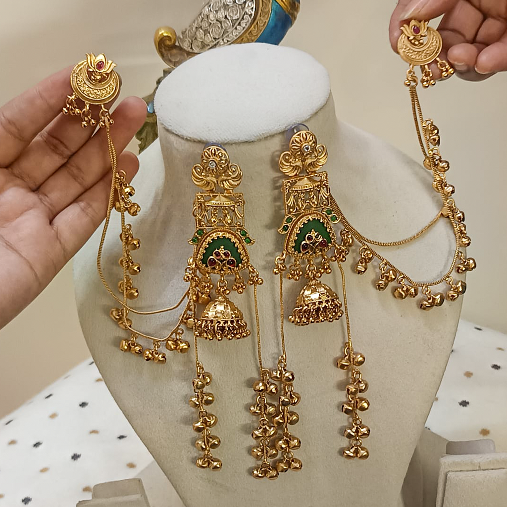 Kashmiri-Antique-Gold-Long-Time-With-Ear-Chain