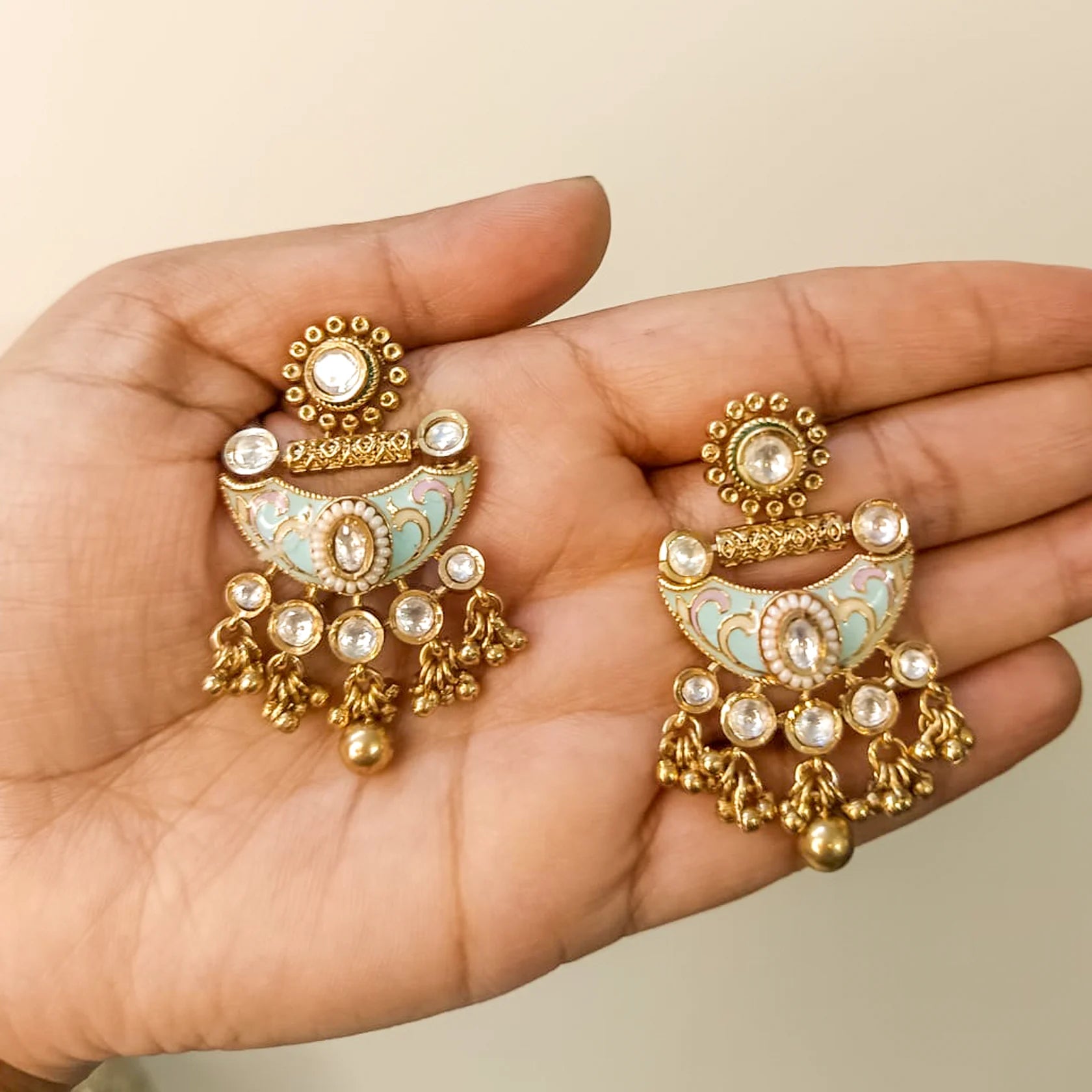 Antique-Gold-Polki-Earrings