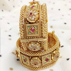 Real-Gold-Look-Antique-Polish-Polki-Adjustable-Kangan