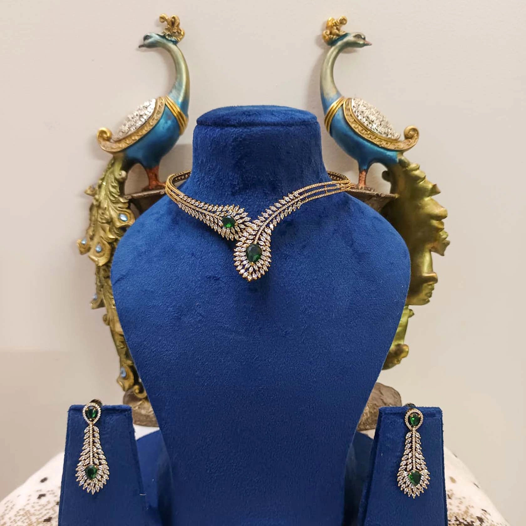 Silver-Alloy-Cz-Stone-Premium-Quality-Necklace-Set-2