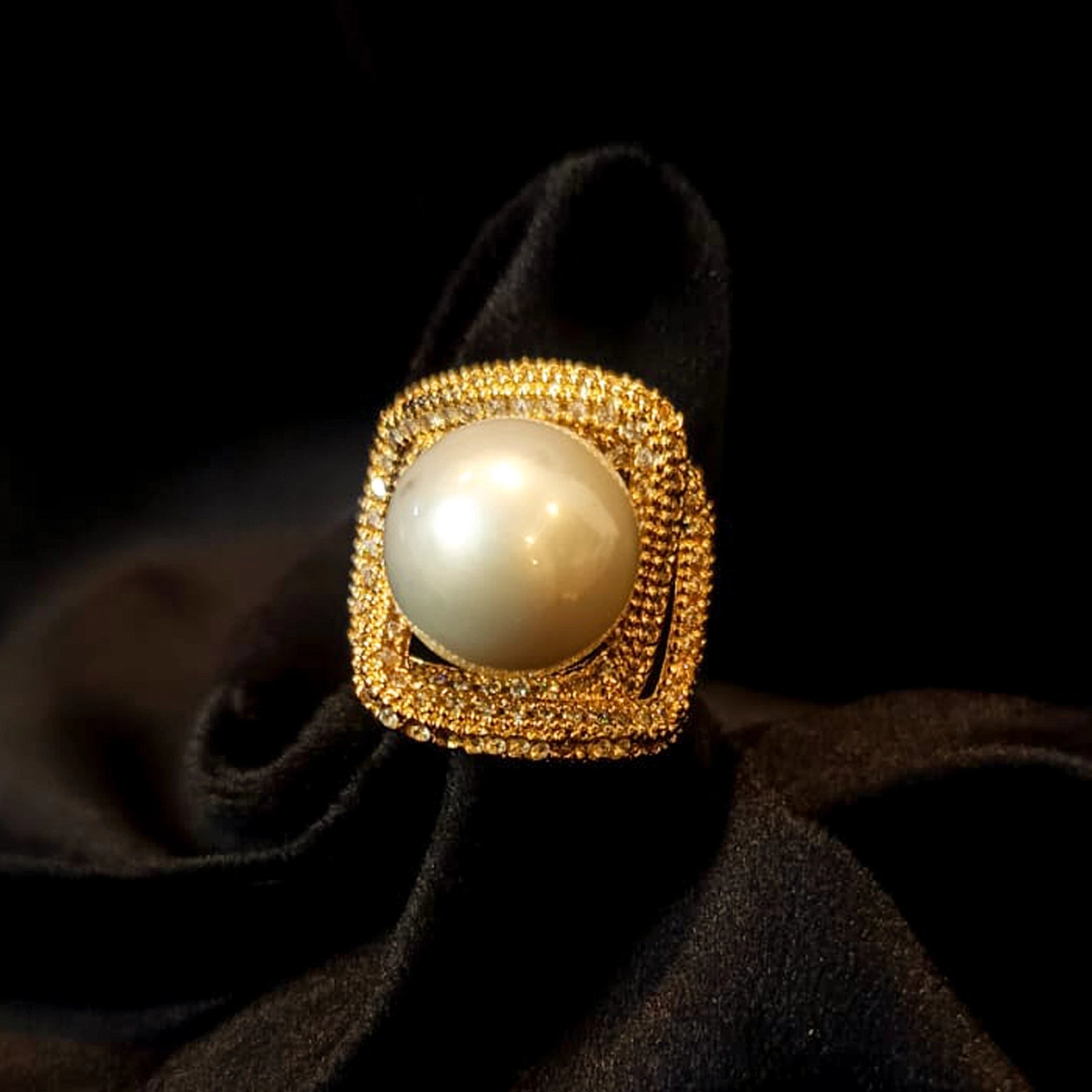 Pearl-With-Diamond-Adjustable-Ring-Premium-Quality