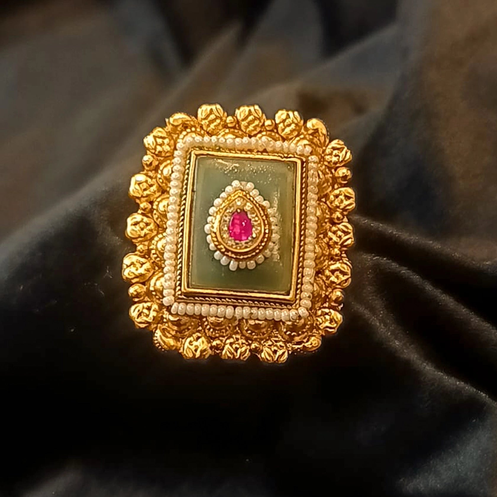 Rajwada-Polki-Adjustable-Ring-Premium-Real-Look