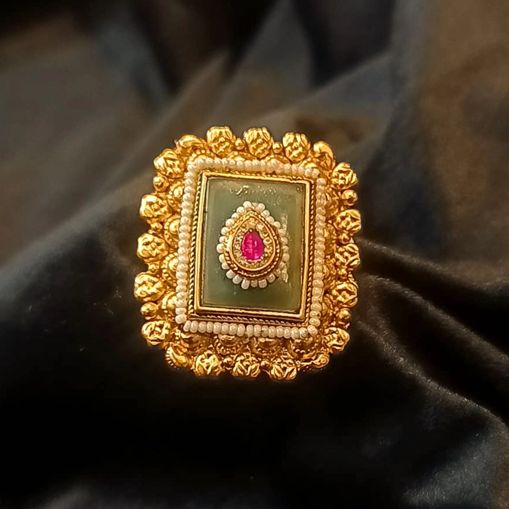 Rajwada-Polki-Adjustable-Ring-Premium-Real-Look