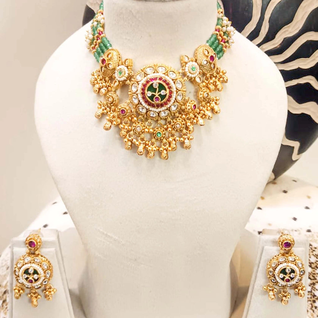 Rajwada-Real-Look-Necklace-Set-With-Beads-Chain
