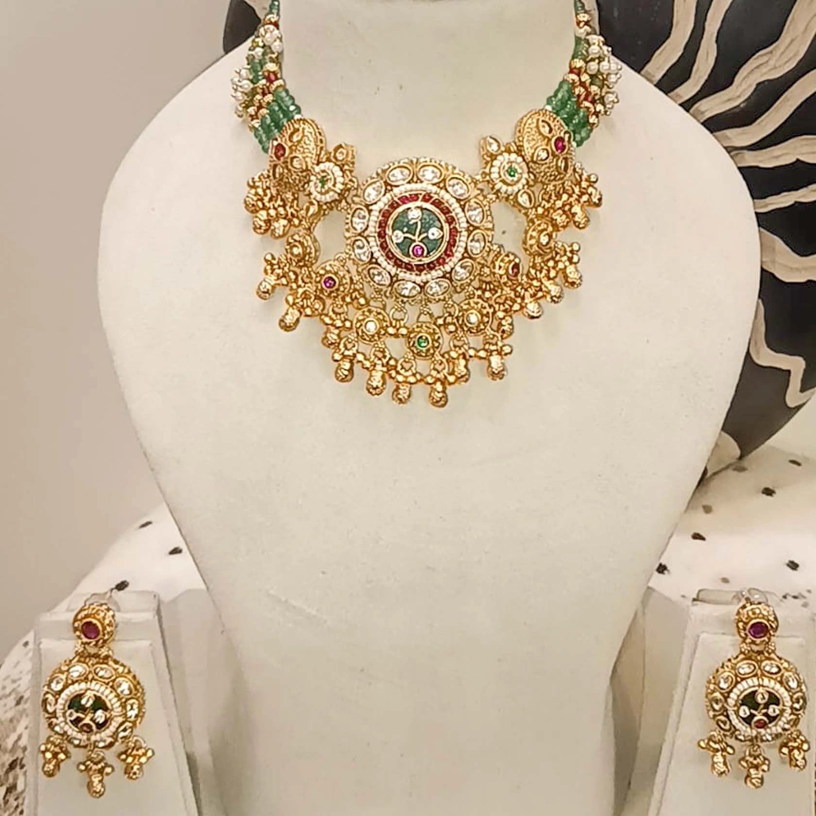 Rajwada-Real-Look-Necklace-Set-With-Beads-Chain