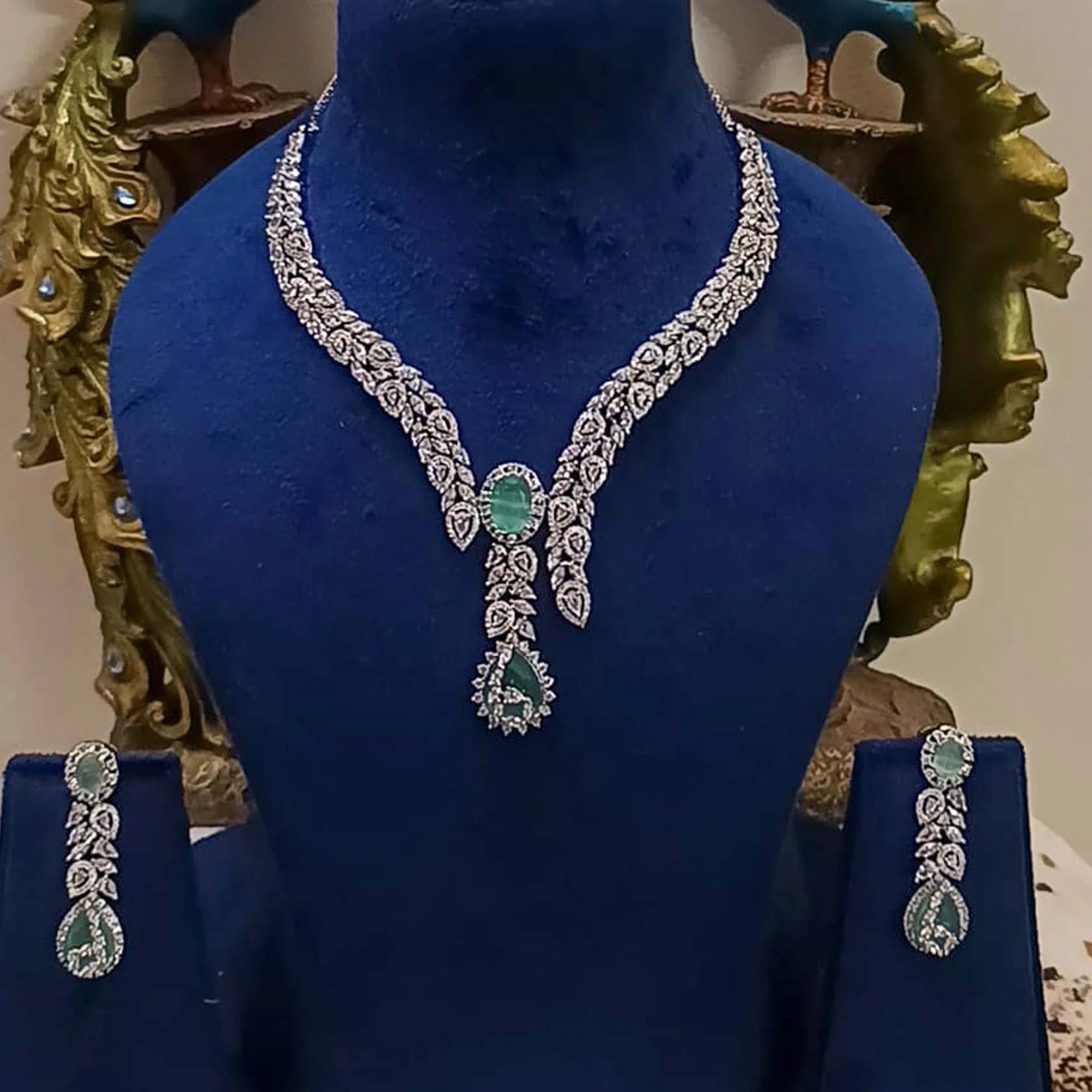 Silver-Alloy-Cz-Stone-Premium-Quality-Necklace-Set-3