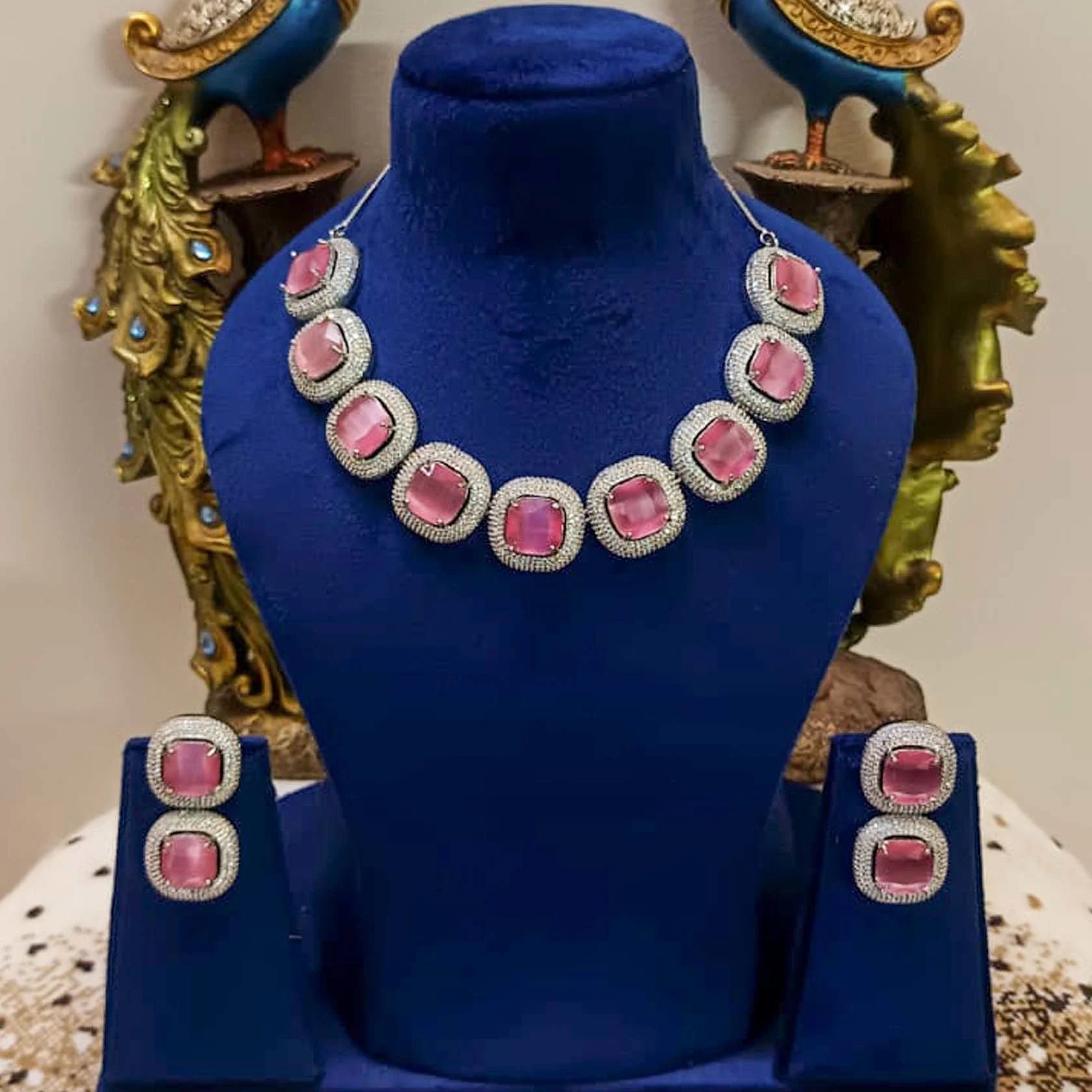 Silver-Alloy-Cz-Stone-Premium-Quality-Necklace-Set-With-Doublet-Stone-1