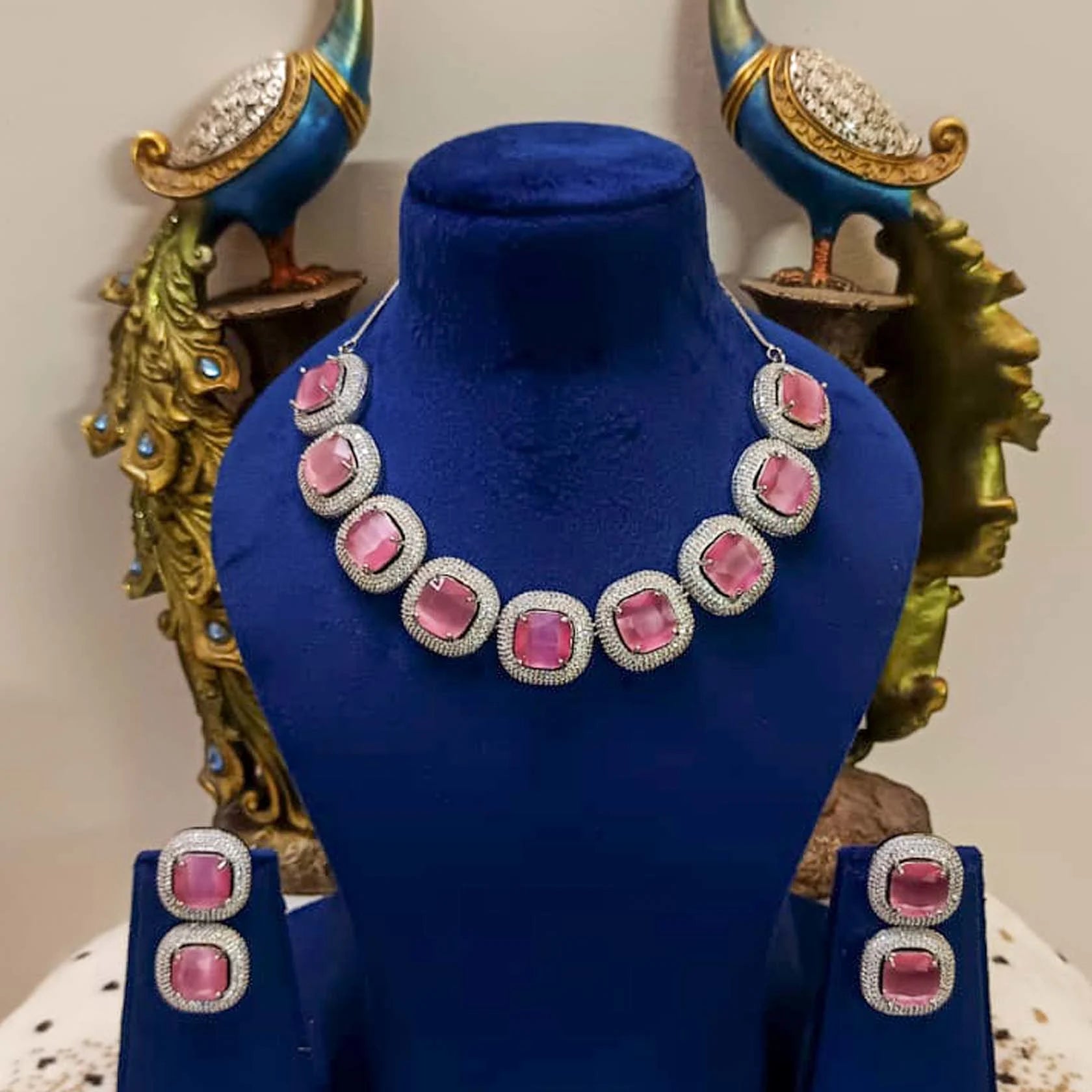 Silver-Alloy-Cz-Stone-Premium-Quality-Necklace-Set-With-Doublet-Stone-1