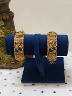 Antique-Gold-Polki-Peacock-Kangan-Size-2-6