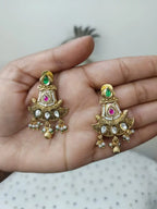 Real-Gold-Look-Kundan-Polki-Earrings