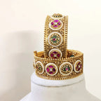 Antique-Gold-Finish-Polki-Kangan-Size-2-6