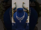 Silver-Alloy-Cz-Stone-Premium-Quality-Two-Layer-Necklace-Set-With-Navy-Blue-Stone