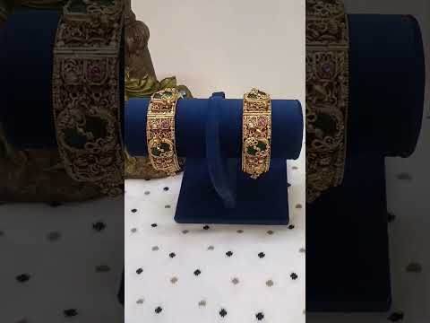 Antique-Gold-Polki-Peacock-Kangan-Size-2-6