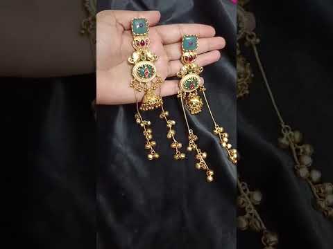Kasmiri-Antique-Gold-Long-Jhumka