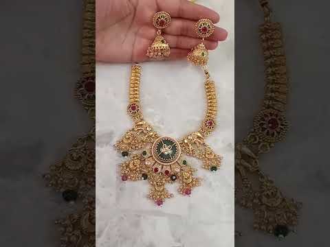 Real-Gold-Look-Rajwada-Elephant-Necklace-Set-With-Jhumki-Earrings