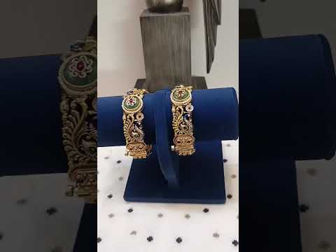 Antique-Gold-Polki-Peacock-Kangan-Size-2-7