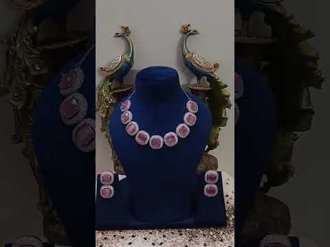 Silver-Alloy-Cz-Stone-Premium-Quality-Necklace-Set-With-Doublet-Stone-1