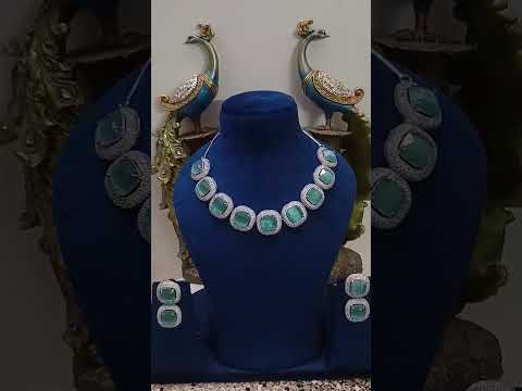 Silver-Alloy-Cz-Stone-Premium-Quality-Necklace-Set-With-Doublet-Stone